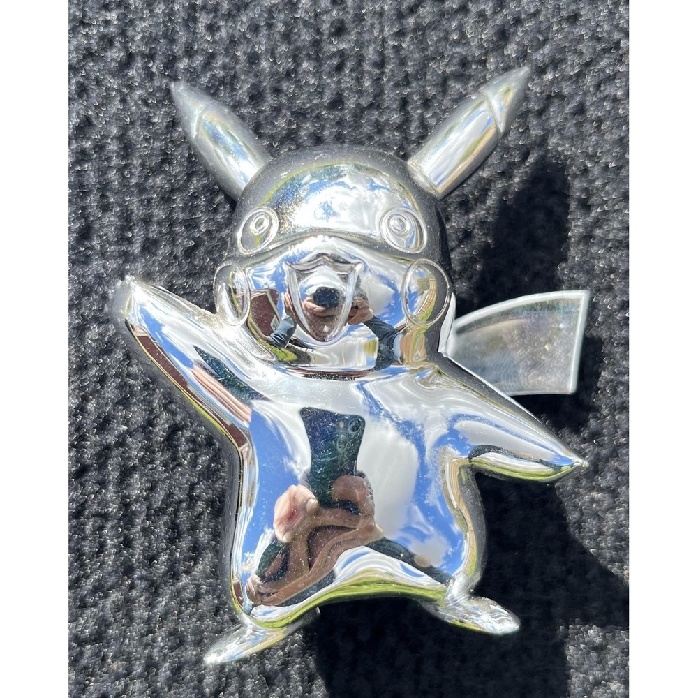 Pokemon Pikachu Silver‎ Metallic Figure Jazwares 2021 Chrome Collectible Shiny